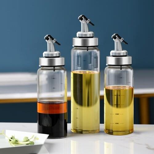 Cooking Seasoning Olive Oil Bottle Dispenser Sauce Bottle Glass Storage Bottles for Oil and Vinegar Gravy Boats Kitchen Tool