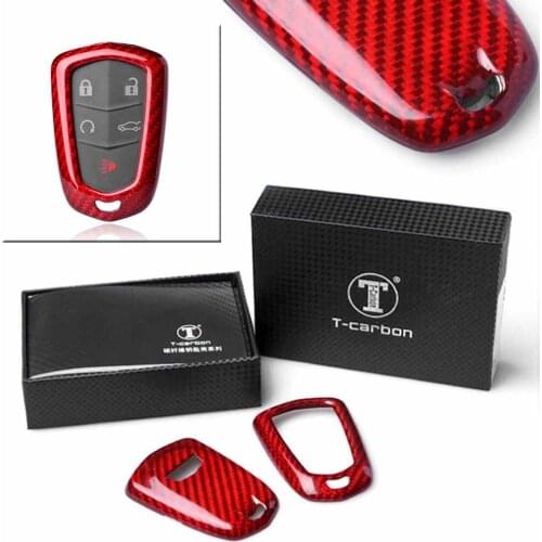 Real Carbon Fiber Auto Car Remote Key Shell Cover Case For Cadillac Escalade ATS CT6