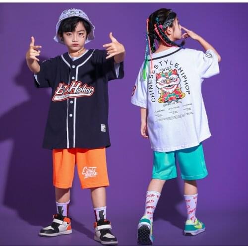 Catwalk Show Stage Costume For Kids Hip Hop Streetwear Jazz Dancing Clothing Summer Street Dance Practice Dancewear YS1944