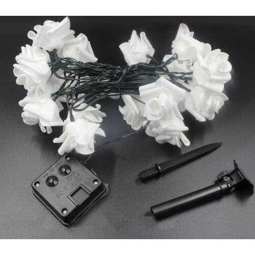 Beautiful Design Solar Powered 20LED String Lights Party Event Christmas Birthday Decoration Rose Shape String Light
