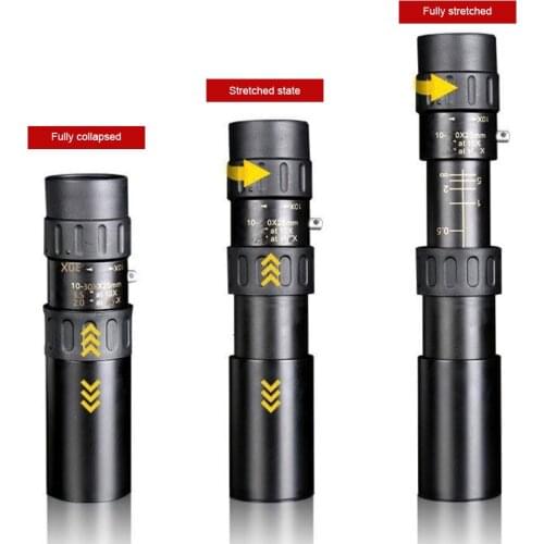 New 10-30X High Power Monocular Telescope 3000M Binoculars Low Light Night Vision Eyepiece for Wildlife Camping Travelling