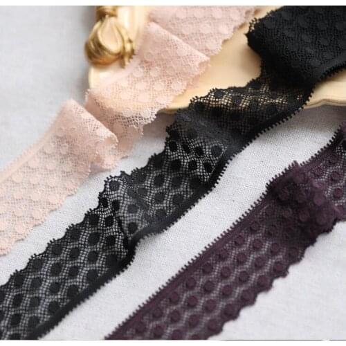 5 Meters Soft Elastic Lace Ribbon DIY Apparel Sewing Fabric Handmade Material Black Purple Pink Lace Trimming Garment Accessory