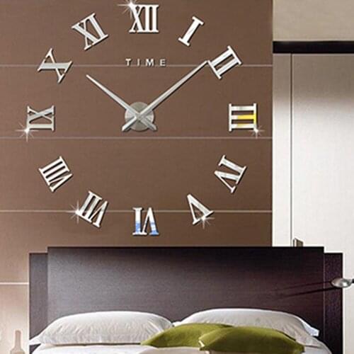 Diy Wall Clock 3d Mirror Surface Sticker Home Office Decor Clock Acrylic Mirror Stickers Watch For Home Living Room Decoration