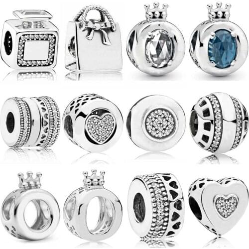 Pandora Spinning Hearts Signature Scent Shopping Handbag Logo Ball Charm 925 Sterling Silver Beads Fit Bracelet DIY Jewelry