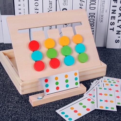 Brain game Toy Colors and Fruits Double Sided Matching Game Logical Reasoning Training Kids Educational Toys Children Wooden Toy