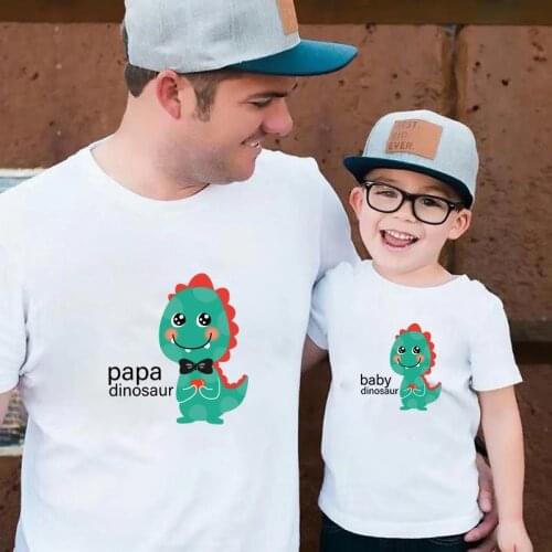 Family Clothing Mother Father And Children Son Daughter Boy Girl Matching Clothes Dinosaur T Shirt Daddy Mommy And Me Outfits