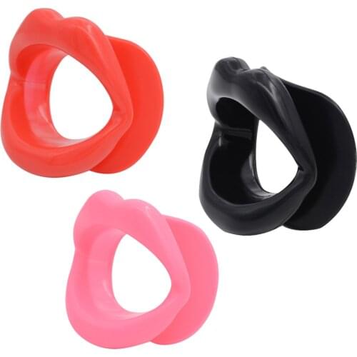 Silicone Red Lip Mouth Gag Oral Deep Throat Blow Job Lip Open Mouth Lip Gag Couple BDSM Adult Slave Sex Game Role Play Sex Tools