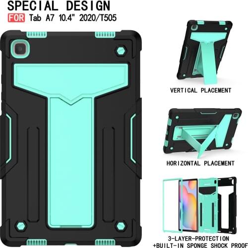 Full Protection Silicon Tablet Case For Samsung Tab A7 10.4" 2020 Stand Cover Galaxy Tab A7 T500 T505 With Pen Slots Fundas Case