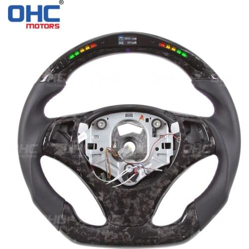 E82 E90 E87 E91 E92 E93 3 Series LED Performance Steering Wheel 100% Forged Carbon Fiber