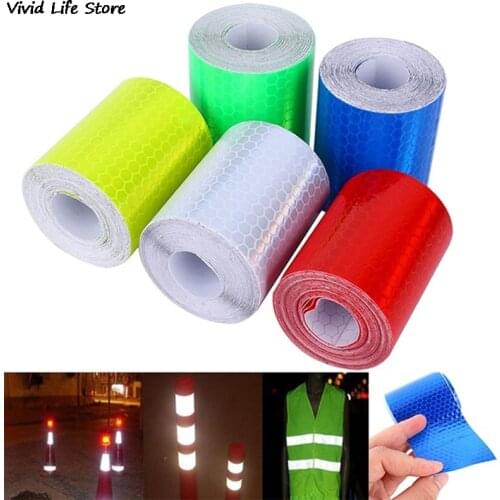 Warning Tape Strip Stickers Warning Light Reflector Protective Sticker Reflective Film Car Safety Mark Reflective 100cm X 5cm