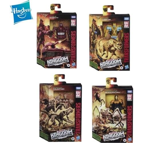 Hasbro Transformers War for Cybertron Kingdom Series Deluxe Class Cheetor Blackarachnid Warpath Paleotrex Action Robot Model