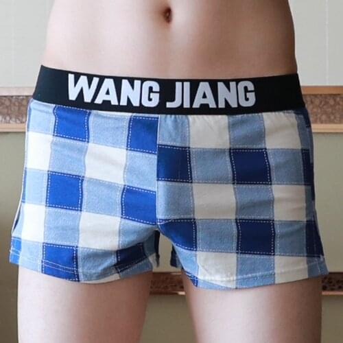 High Quality Mens Underwear Boxers Shorts Casual Sleep Underpants Quality Plaid Loose Comfortable Homewear Arrow Panties