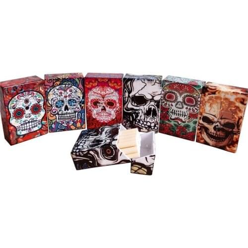 Creative skull 20 Cigarettes Personality Cigarette Case Fashion Cover Portable Man Woman Box Sleeve Cigarette Accessories
