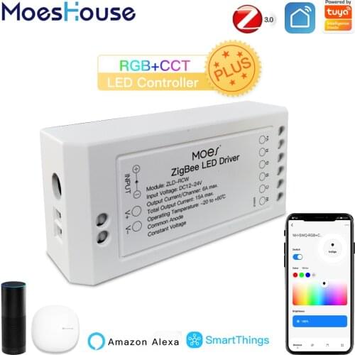 MoesHouse ZigBee Smart Dimmer Module Swtich RGB CCT for LED Strip Smart Life Tuya App Control with Alexa Echo Goolge Home