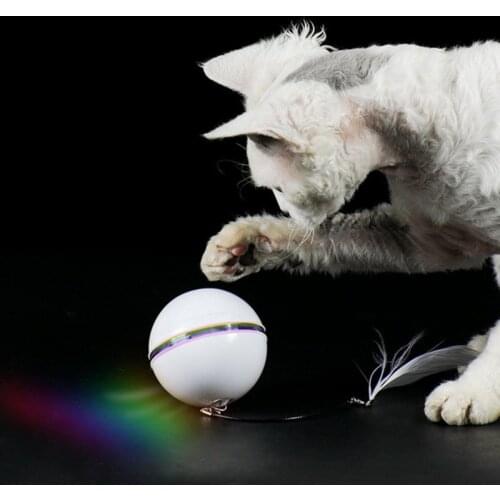 Funny Pet Electric Cat Toy Ball for Cats LED Rolling Flash Ball Interactive RGB Lighting Pet Toys Ball Electronic Automatic Toys