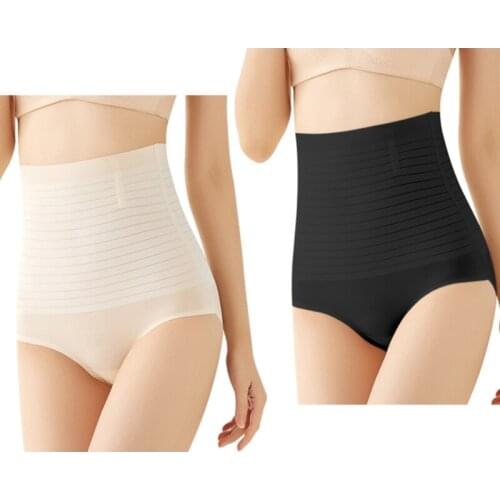 Women High Waist Seamless Ice Silk Shapewear Panties Tummy Control Underwear M3GE