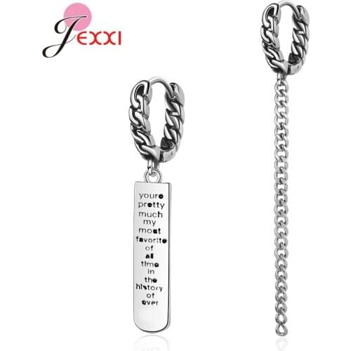 Vintage Style Asymmetric Drop Earrings For Women Girls 925 Sterling Silver Chain Earrings For Birthday Party Jewelry Earring