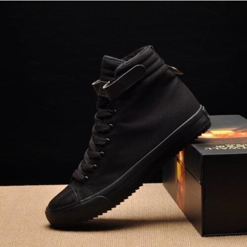 Winter Shoes Men Winter Boots High top Sneakers Warm Fur Shoes Canvas Casual Men Ankle Boots Black White Footwear th6