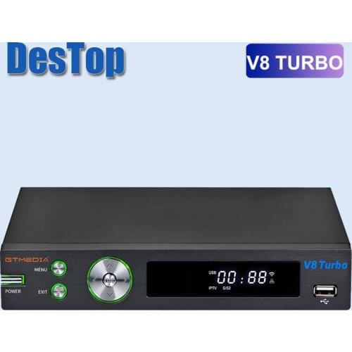 Newest Gtmedia V8 turbo support DVB-S/S2/S2X+DVB-T/T2/Cable/J.83B H.265 atellite Receiver set top box upgrade from V8 PRO 2 II