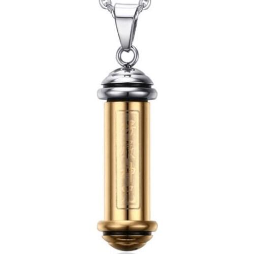 10pcs/lot Stainless Steel Perfume Holder Bullet Cylinder Ashes Urn Pendant Charm With Chain Memorial Necklace Jewelry