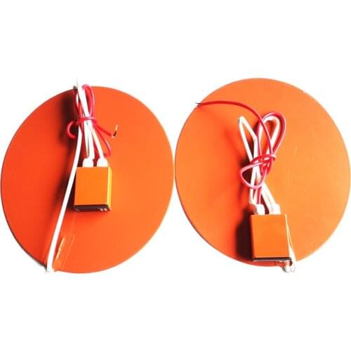 100V 800W Diameter 400*1.5mm Round Silicone Rubber Heater adhesive 1 side digital thermostat on wire 1000mm lead wire