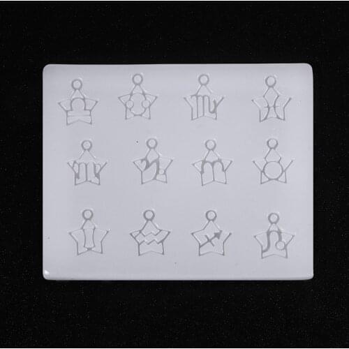 12 Constellations Theme Pendant Mold DIY Resin Silicone Mold For Mirror Jewellery Pendant Craft Casting Tools