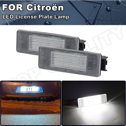 2Pcs 12V Xenon White LED License Plate Light Number Lamps For Citroen C2 C3 C4 C5 C6 C8 DS3 Berlingo OEM#:6340G9 Car Accessories