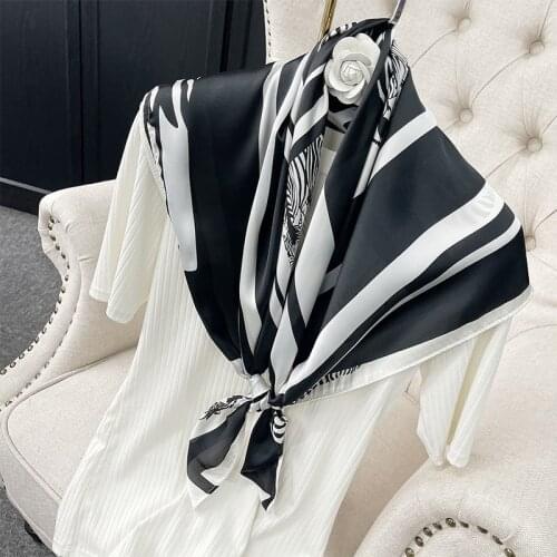 2021 new spring women scarf quality shawl silk fashion scarf headscarf beach sunscreen bag headscarf scarf 90cm*90cm