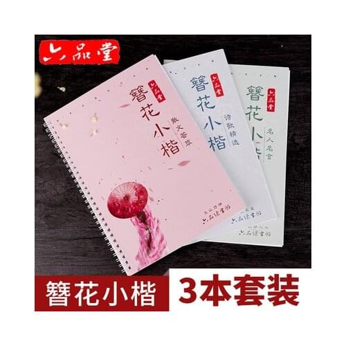 3Pcs/Set Liu Pin Tang Floral Calligraphy copybook for adult Antiquity Copy Painting Pen regular script