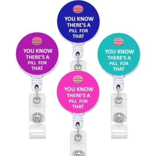 4PCS You Know There Is A Pill On That Retractable ID Badge Reel