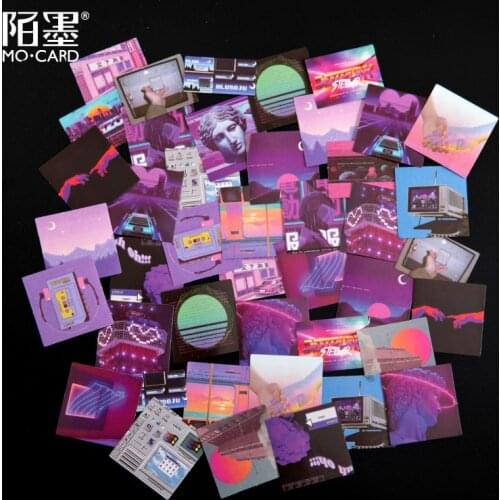 45Pcs/box Night Dark Stationery Sticker Scrapbooking Seal Creative DIY Diary Journal Decorative Adhesive Paper Label Supplies