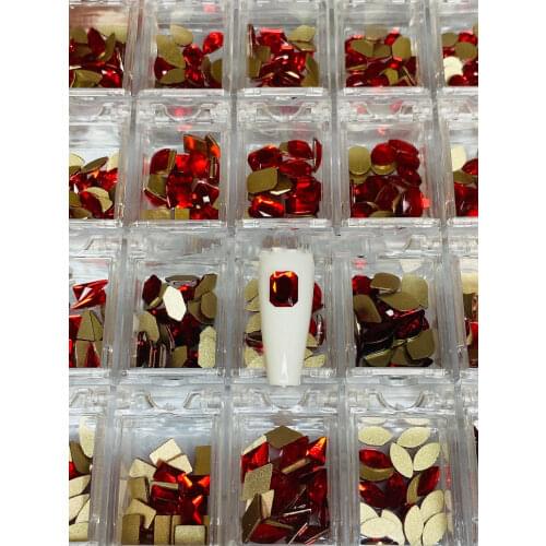 480Pcs red nail crystals gems rhinestones 480Pcs Red Crystal Nail Art 3D Acrylic Glitter Rhinestones Gems Beads(Bulk Price )
