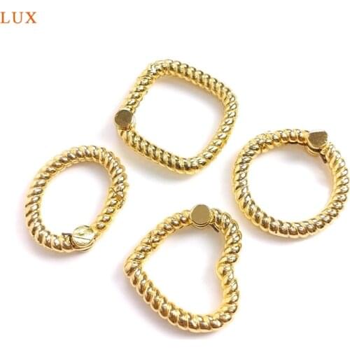5pcs Hemp Circles Heart Circular Hoop Shaped Pendant Brass Circular Charms Pendant Necklaces For Women Accessories Ring Pendant