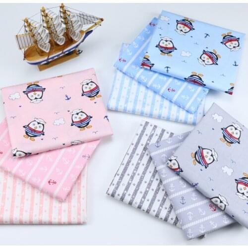 50*160cm Cartoon Owl 100% Cotton Fabric Meters For Quilting Telas To Pacthwork Crib Bumper Sewing Cloth Pillows Cover Tissue D30
