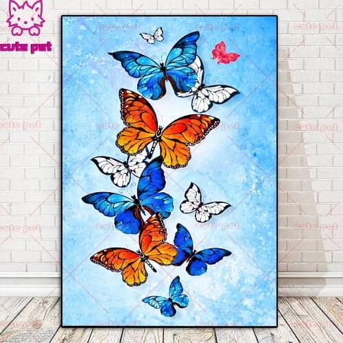 Diamond Painting Cross Stitch kit Pretty butterfly picture Round Diamond Embroidery rhinestone puzzle pattern Decor lover gift