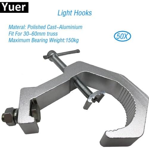 50Pcs/Lot Aluminum Lights Hook Fit For 30-60mm Stage truss profession stage equipment DJ Disco Lights LED Lamp Equipment Hooks