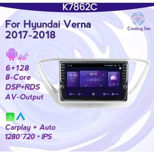 Mekede android10.0 4G+64G Car Multimedia Radio GPS Navigation Player for Solaris hyundai verna 2017 2018 Built-in carplay 4G LTE