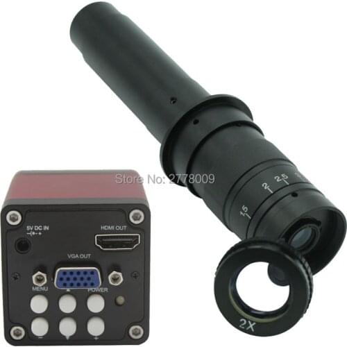 Free Shipping 1.3MP 30FPS HDMI VGA Dual Output Digital Industrial Microscope Camera With Max 600X Optical C-mount Lens