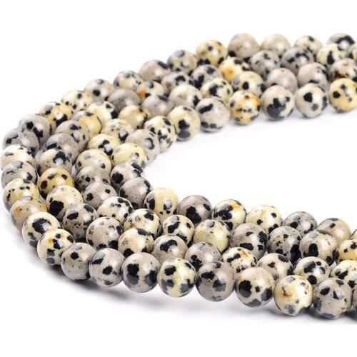 4/6/8/10/12mm Black Dalmation Natural Stone Beads Round Spot Stone Loose Beads For Jewelry Making Bracelet Necklace DIY Bead