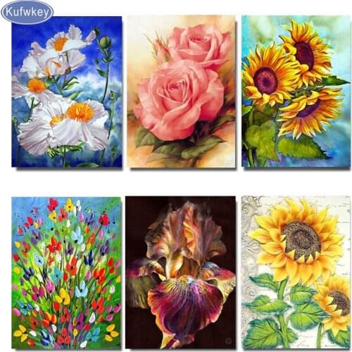 Flower diamond Mosaic diamond picture iris diamond embroidery icon Full Square/round Diamond Painting Cross Stitch Still life