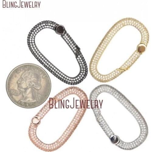 D Shape Carabiner Spring Belt Clip Key Chain Zircon Belt Strap for Jewelry Making FC32996