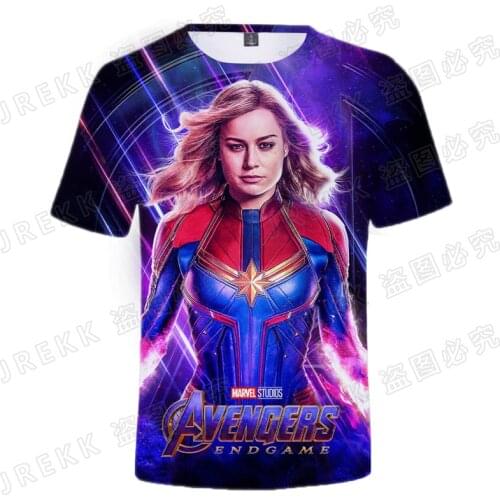 Summer The Avengers Movie Captain Marvel 3D Print T Shirt Men Women Children Casual Streetwear Fashion Short Sleeve Cool Tee