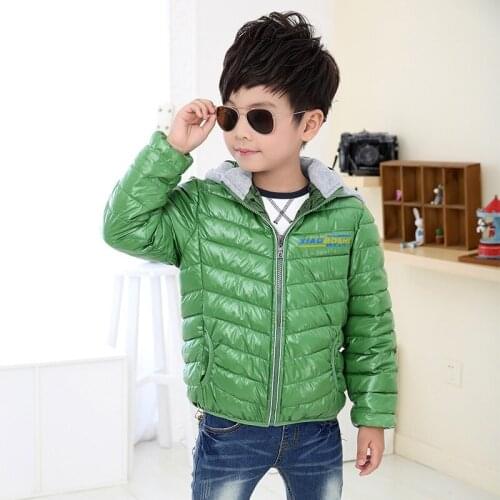 New Hig Quaidren S Ciothing Cotton-padded Winter Down Coat Boys Girls Hooded Solid Jacket for Kids Outerwear