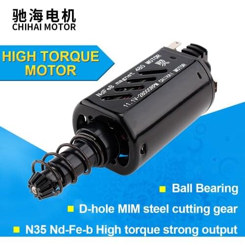 CHF-480WAM-7519G CNC 19TPA 28000RPM High Torque Heat Dissipation Type Motor for Airsoft AEG Gel M4 / M16/ MP5 / G3 / P90 AK G36