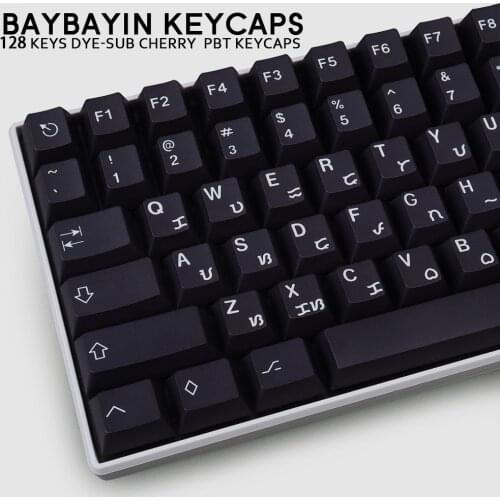 128 Keys PBT Baybayin Keycap Cherry Profile DYE-SUB Keycaps For Cherry MX Switch Mechanical Keyboard
