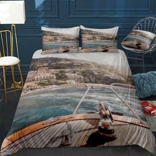Amalfi Italy Quilt Cover Pillowcase 3Piece Comforter Bedding Set With Pillow Case Single Double Duvet Cover Home Decora