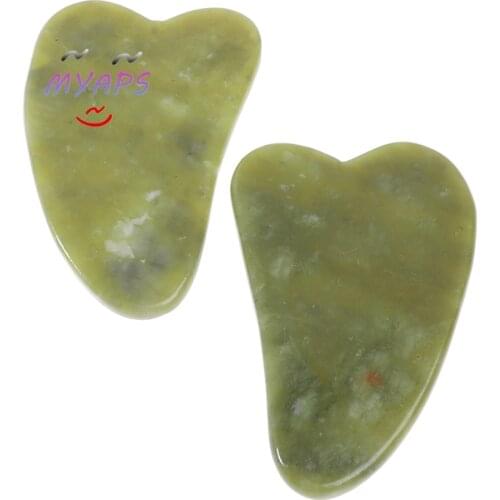 Gua Sha Natural Green Jade Quartz Crystal Stone Crystal Bodys Massage Board Tool
