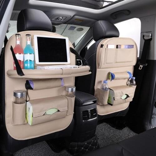 Multifunction Car seat back Storage Bag Folding Tablet Holder Drink Organizer Holder car Interior Stowing Tidying accessories