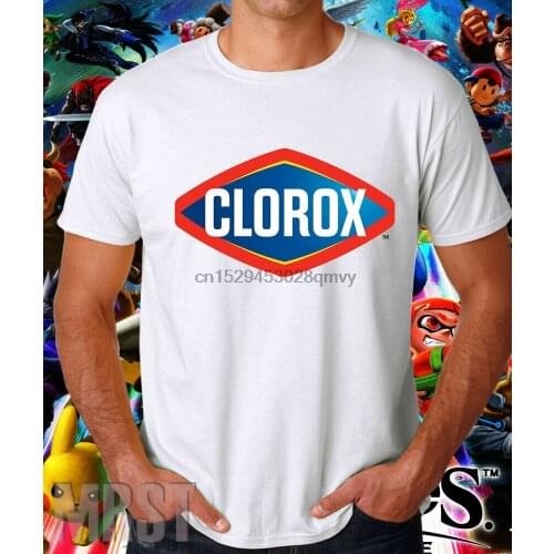New Clorox Logo Short Sleeve Black Mens T-Shirt Size S-XXL