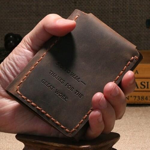 Secret Walter Mitty Wallet Men Genuine leather Wallet Vintage Crazy horse Leather men wallet Handmade male purse Money Bag Coin
